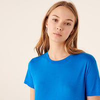 T-shirt droit Supima à col rond - Blue Sky