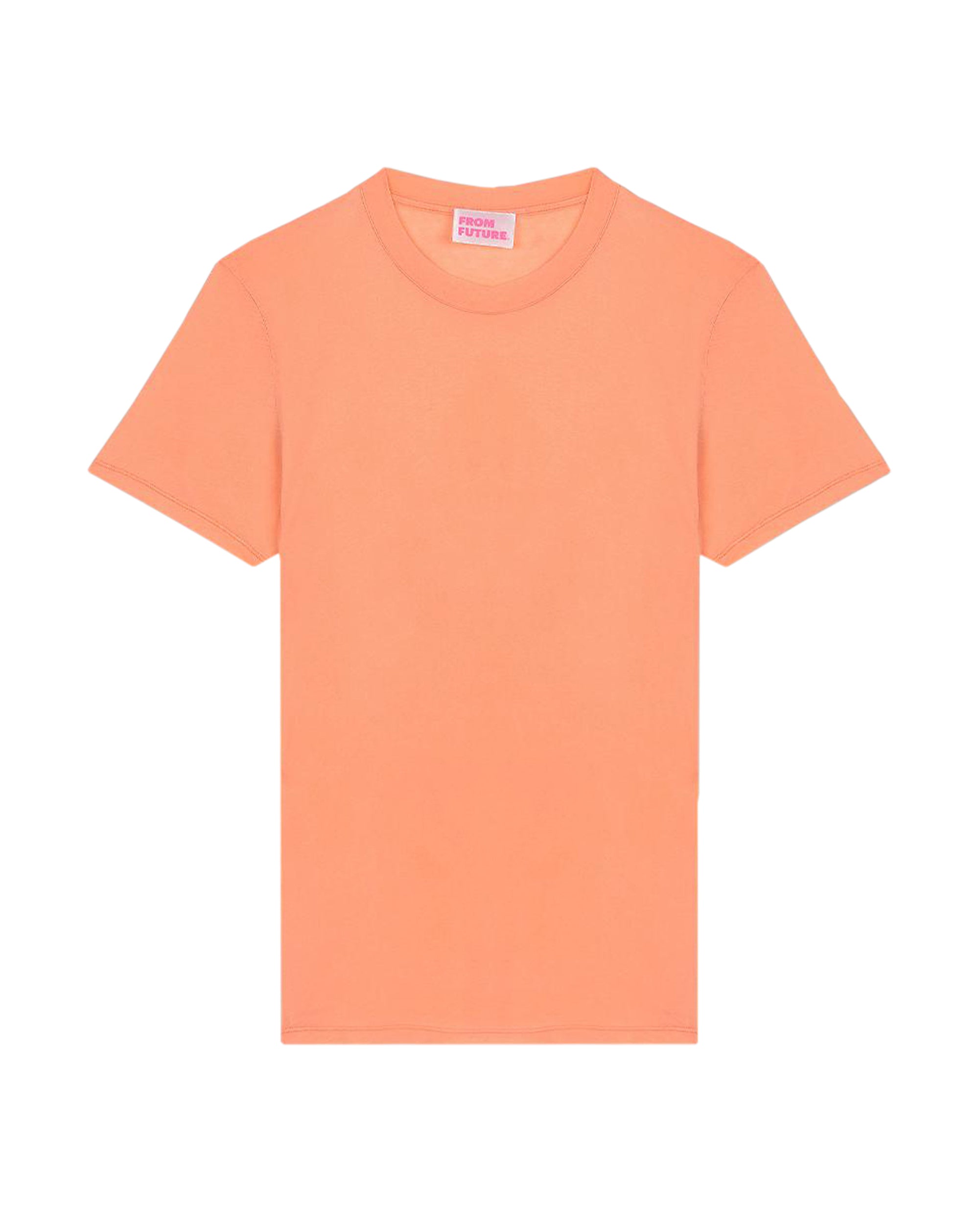 T-shirt droit Supima à col rond - Neon Orange