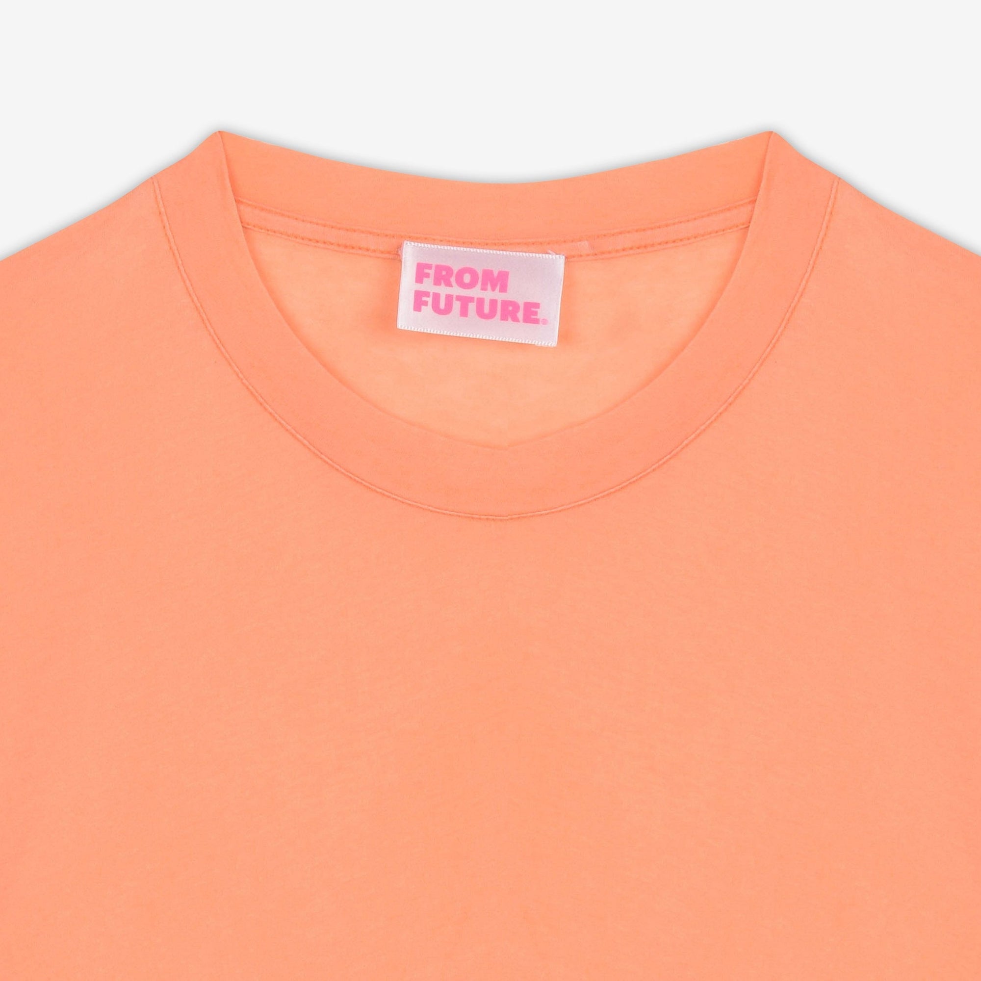 T-shirt droit Supima à col rond - Neon Orange