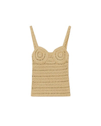Caraco Bernou en tricot crocheté - Beige