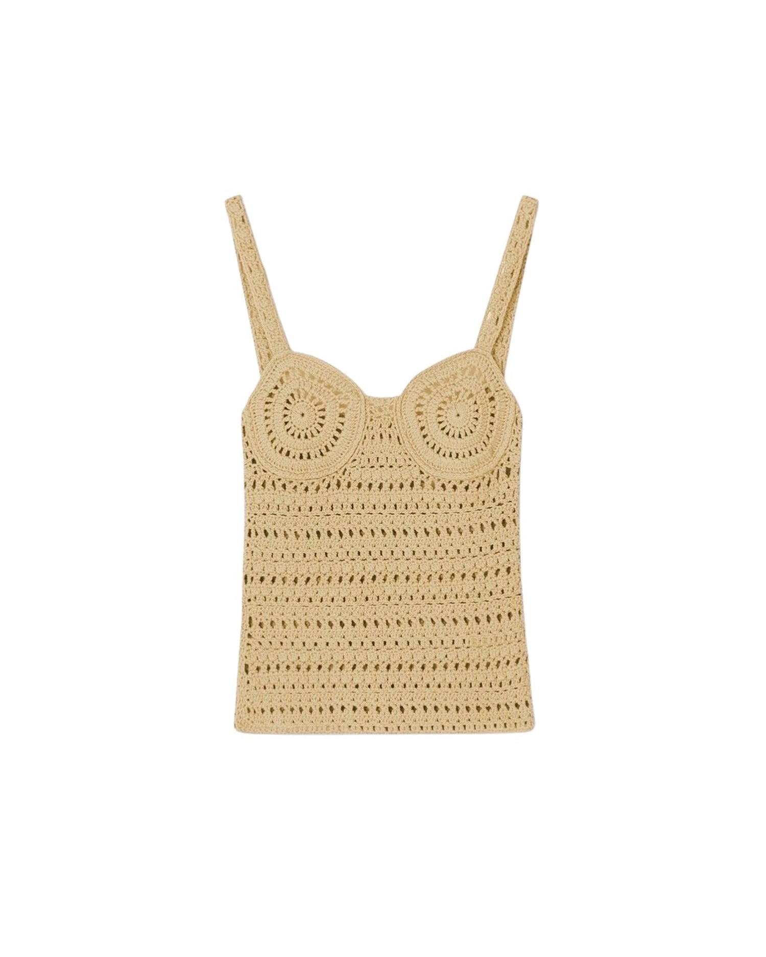 Caraco Bernou en tricot crocheté - Beige