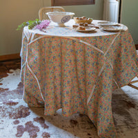 Nappe Bonjour en voile de coton - Bleu