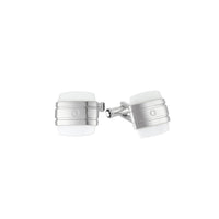 Boutons de manchette carrés classiques - Argent & Blanc