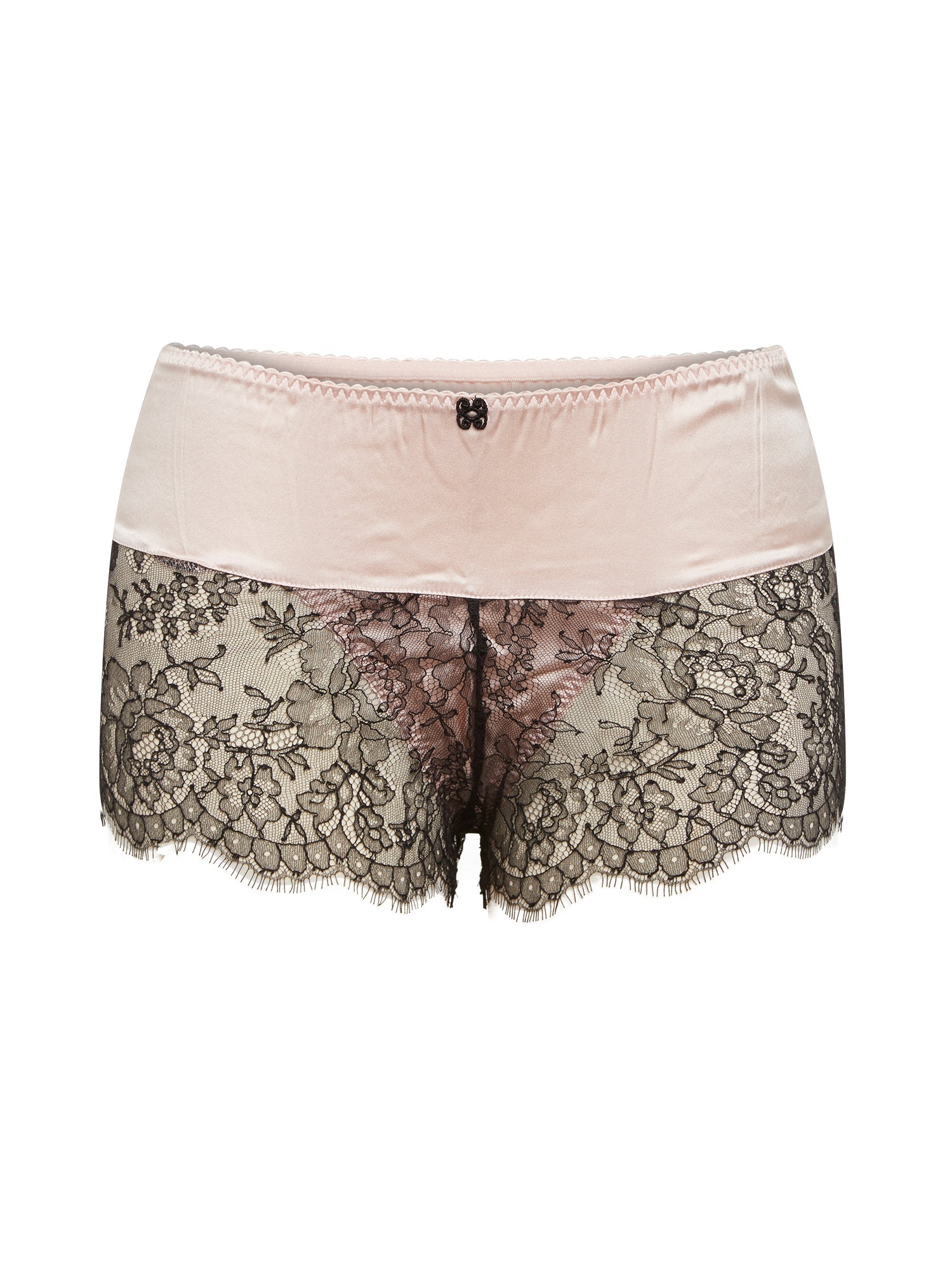 Boxer-String Marquise en soie - Poudre & Noir