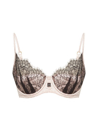 Soutien-Gorge 1/2 cup Marquise en soie - Poudre & Noir