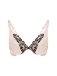 Soutien-Gorge classique  Venitian en soie - Poudre & Noir