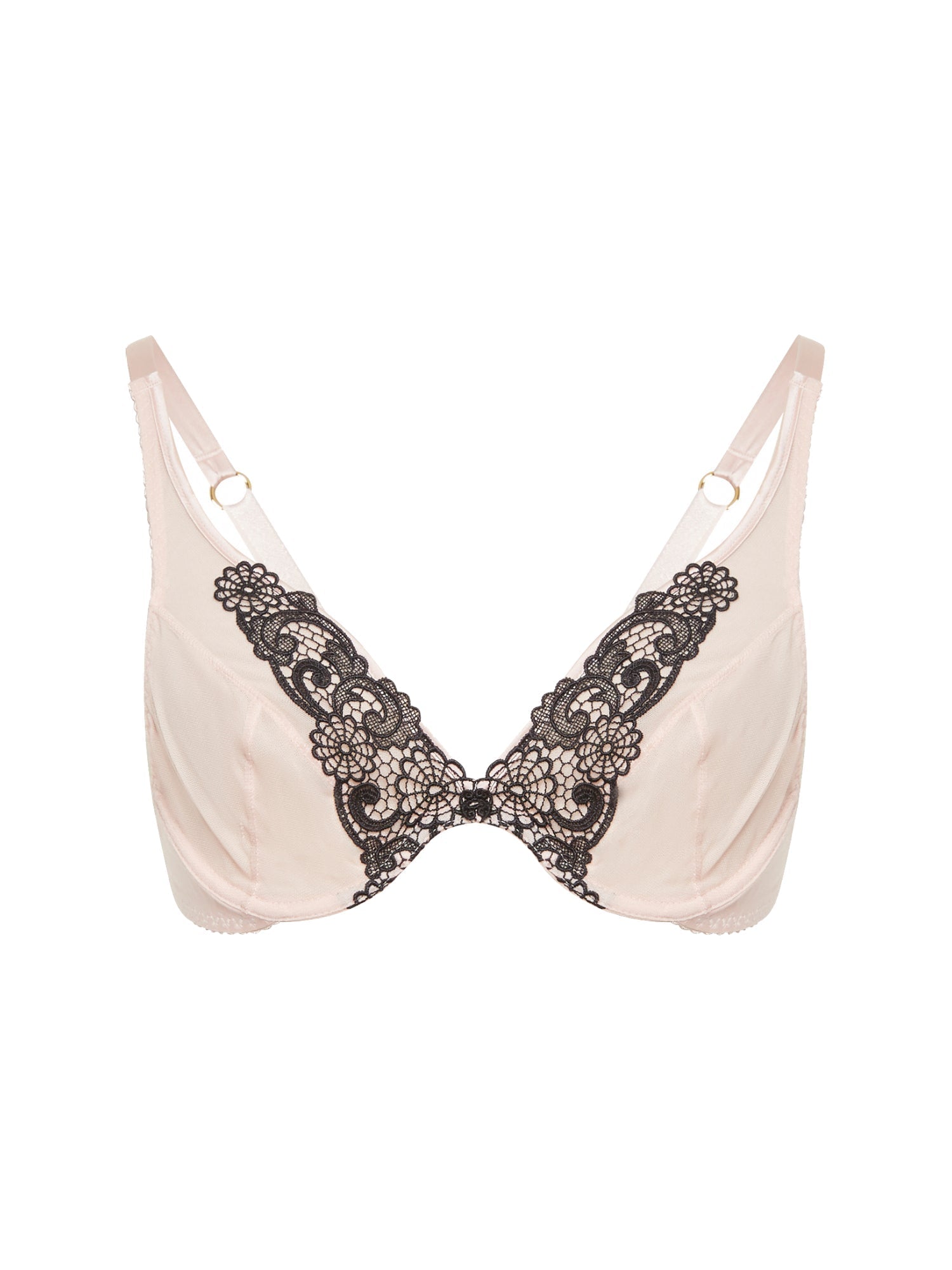 Soutien-Gorge classique  Venitian en soie - Poudre & Noir