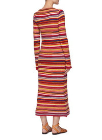 Robe manches longues en cachemire - Multicolor Red