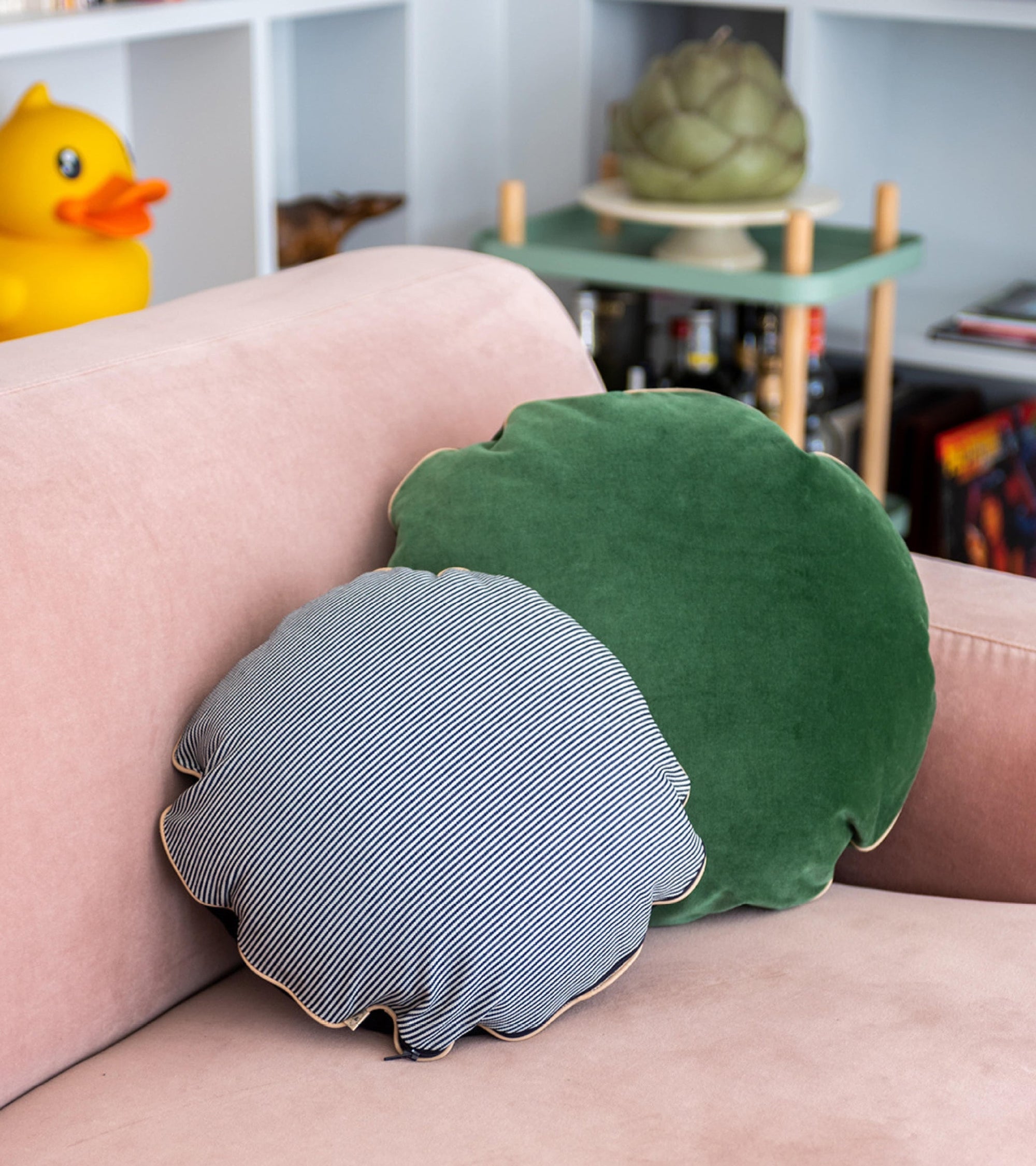 Coussin Bomboloni en velours - Vert