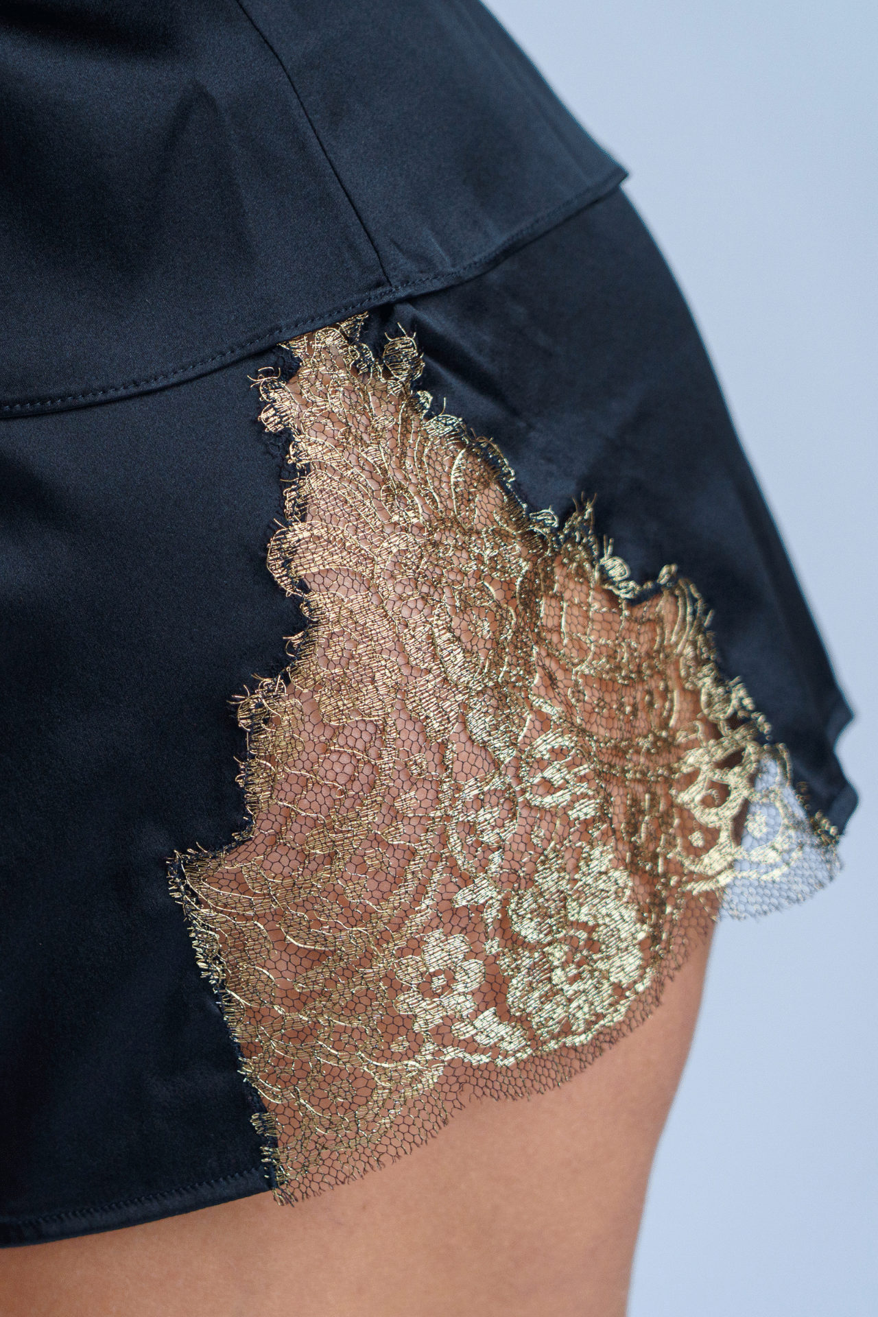 Boxer short Opéra en soie - Noir & Or