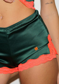 Boxer short Les intemporels en soie - Forêt & Fluorange