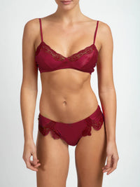 Soutien-gorge triangle Les intemporels en soie - Burgundy & Cuivre