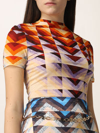 T-shirt à motif géométrique - Patchwork