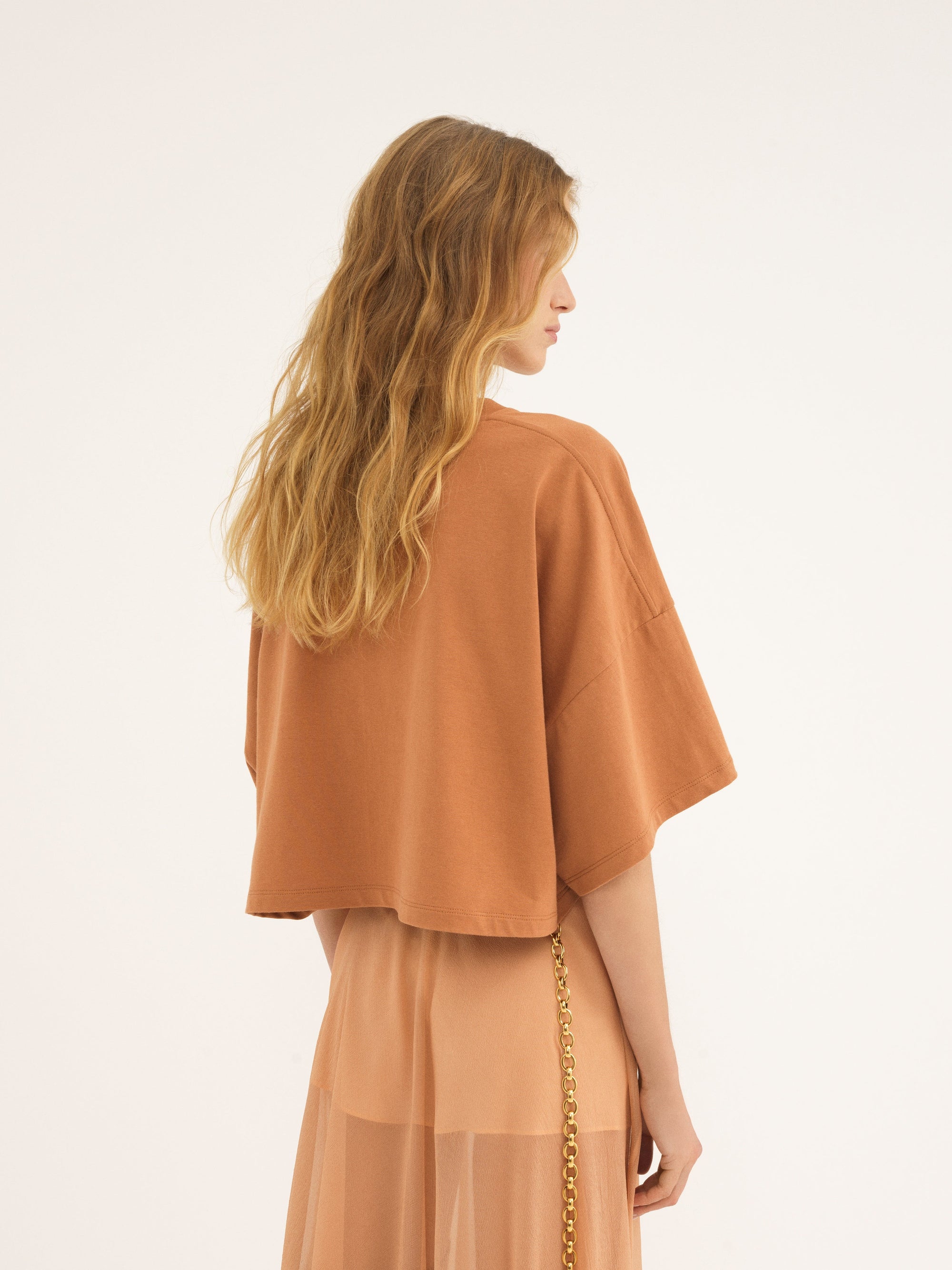T-shirt court ample - Orange Rust
