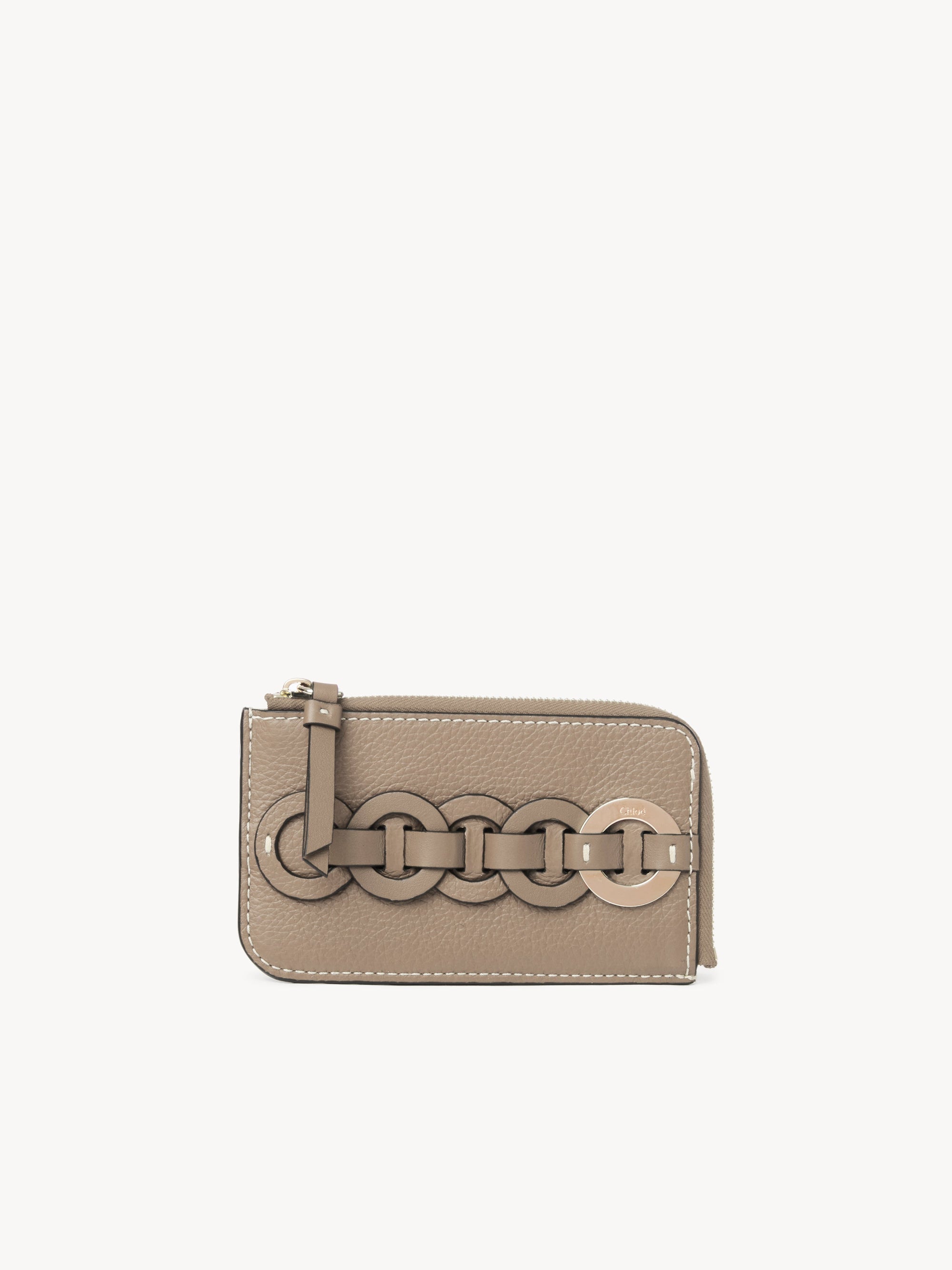 Porte-monnaie Darryl avec fentes pour cartes en cuir - Motty Grey