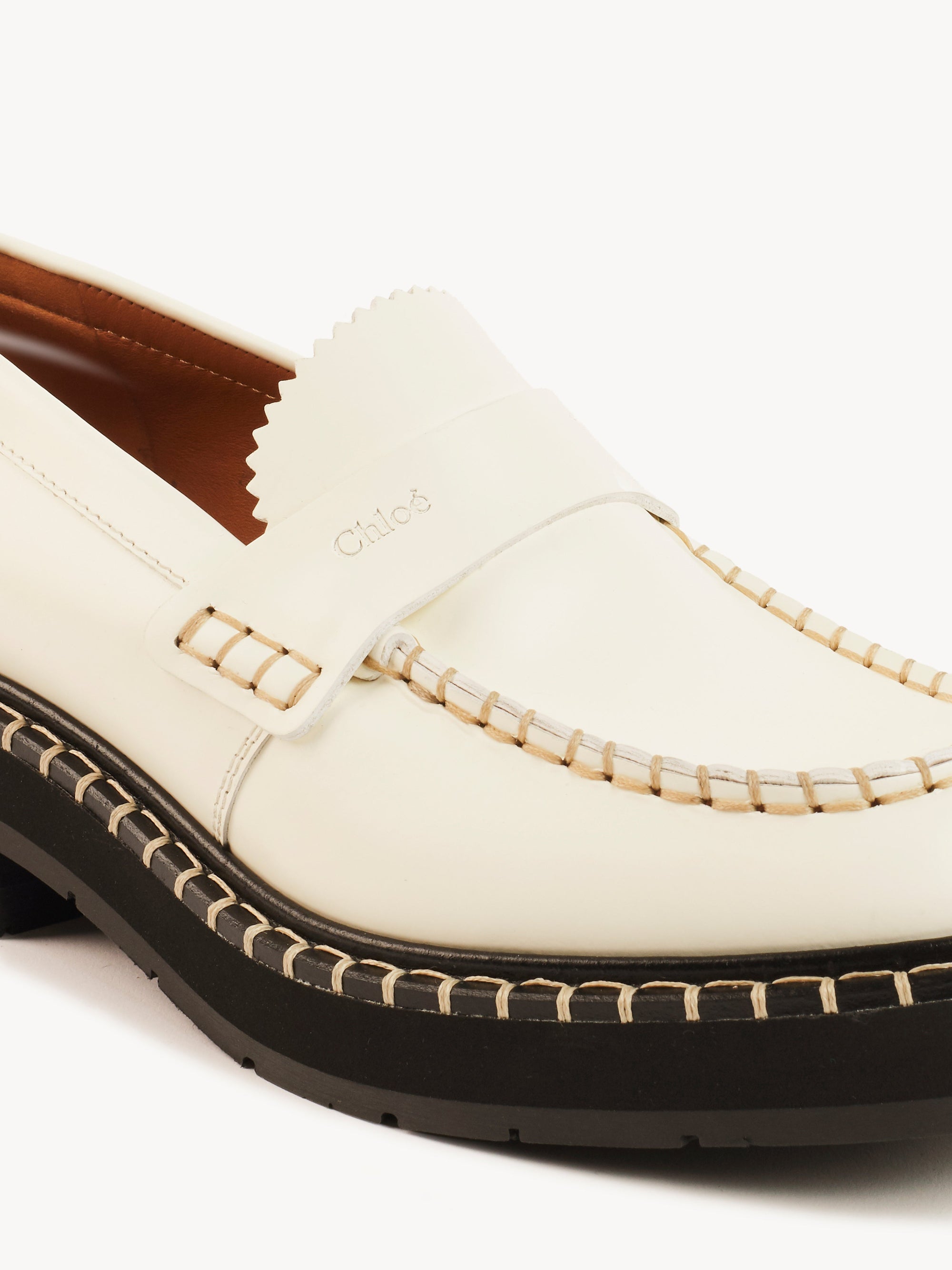 Mocassins Noua en cuir mat - Blanc Nuageux