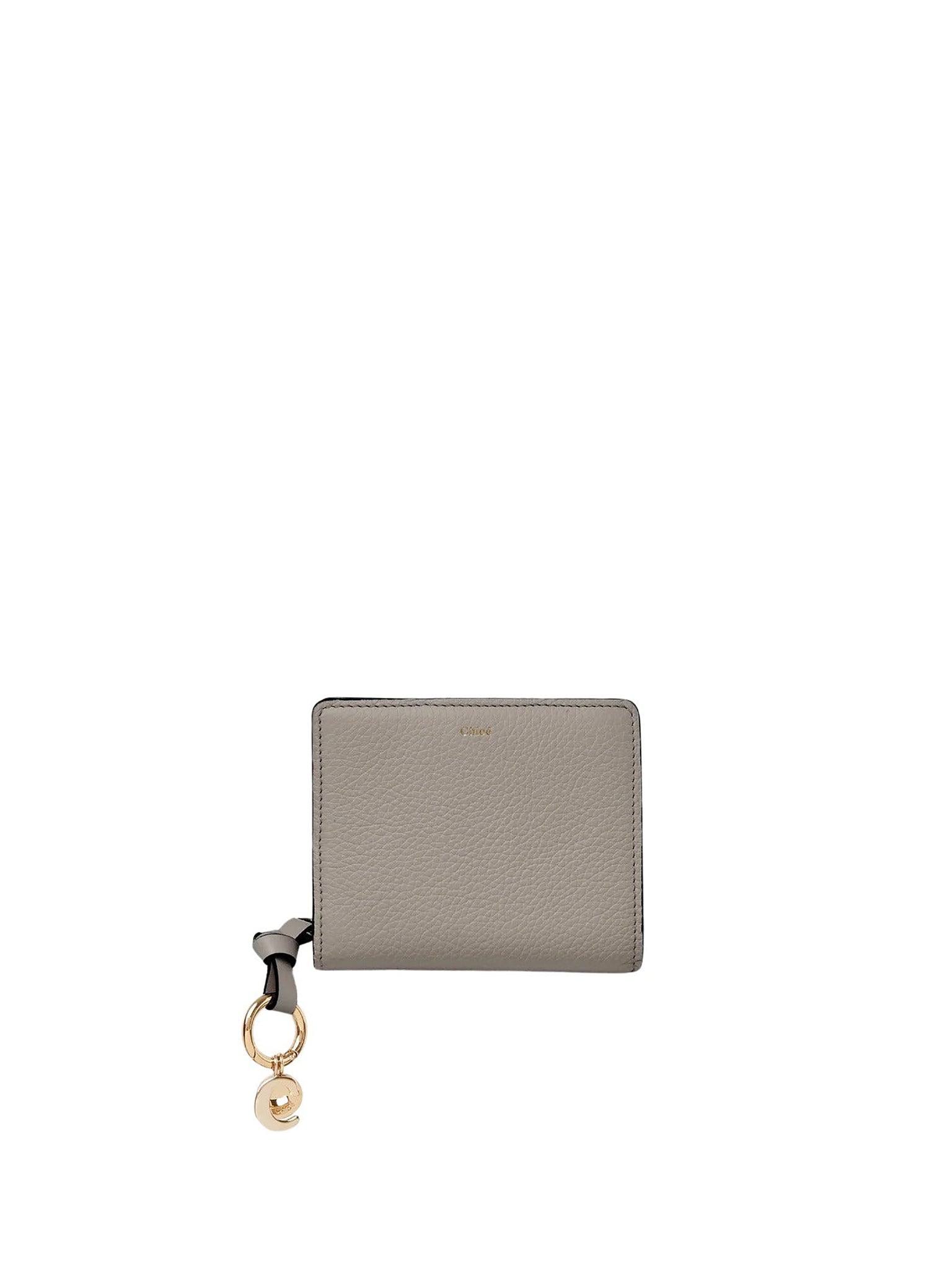 Portefeuille compact Alphabet en cuir - Cashmere Grey