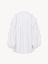 Top en jacquard piqué de coton "renaissance" - Blanc