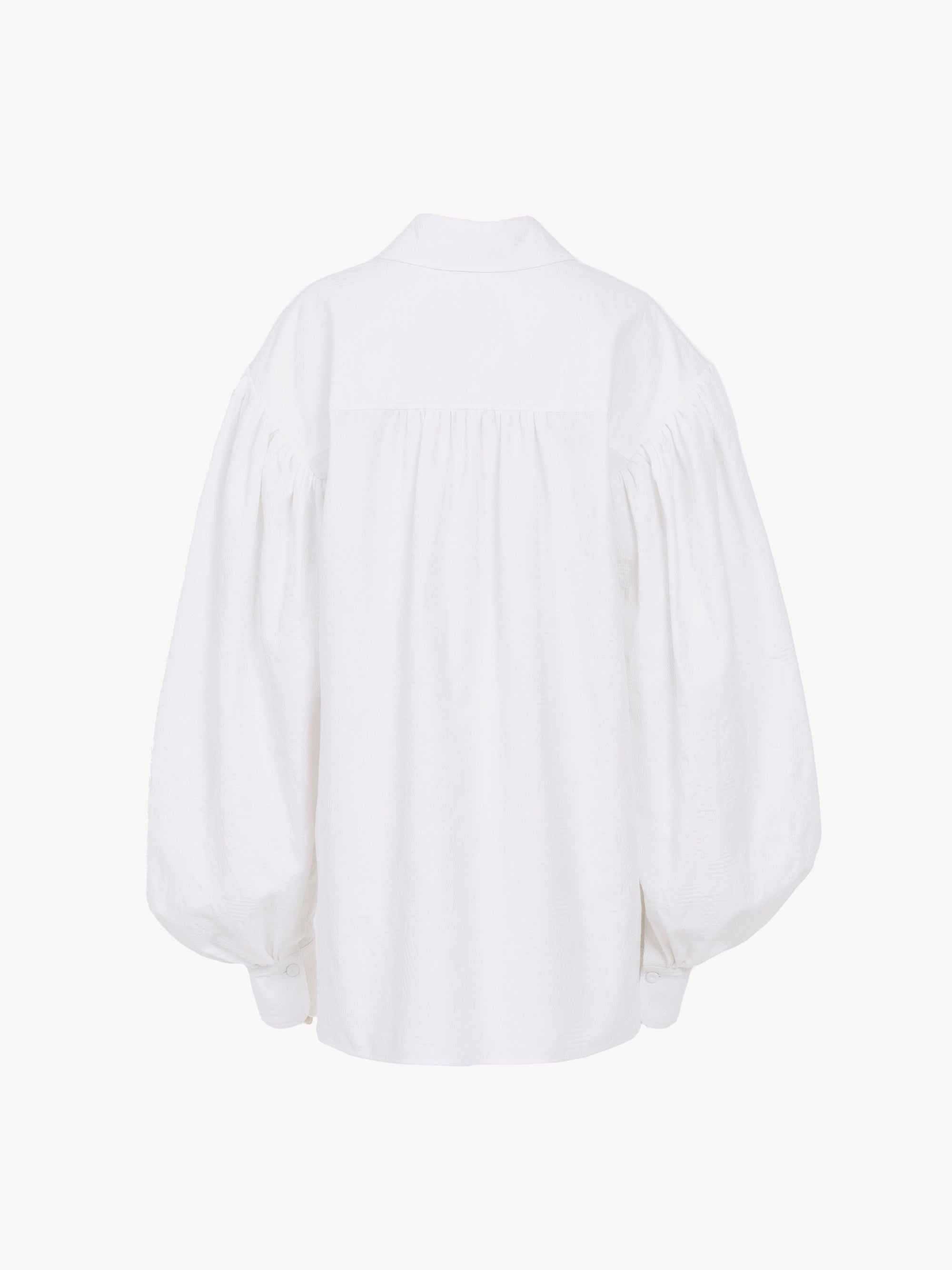 Top en jacquard piqué de coton "renaissance" - Blanc