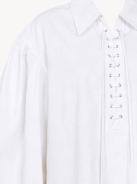 Top en jacquard piqué de coton "renaissance" - Blanc