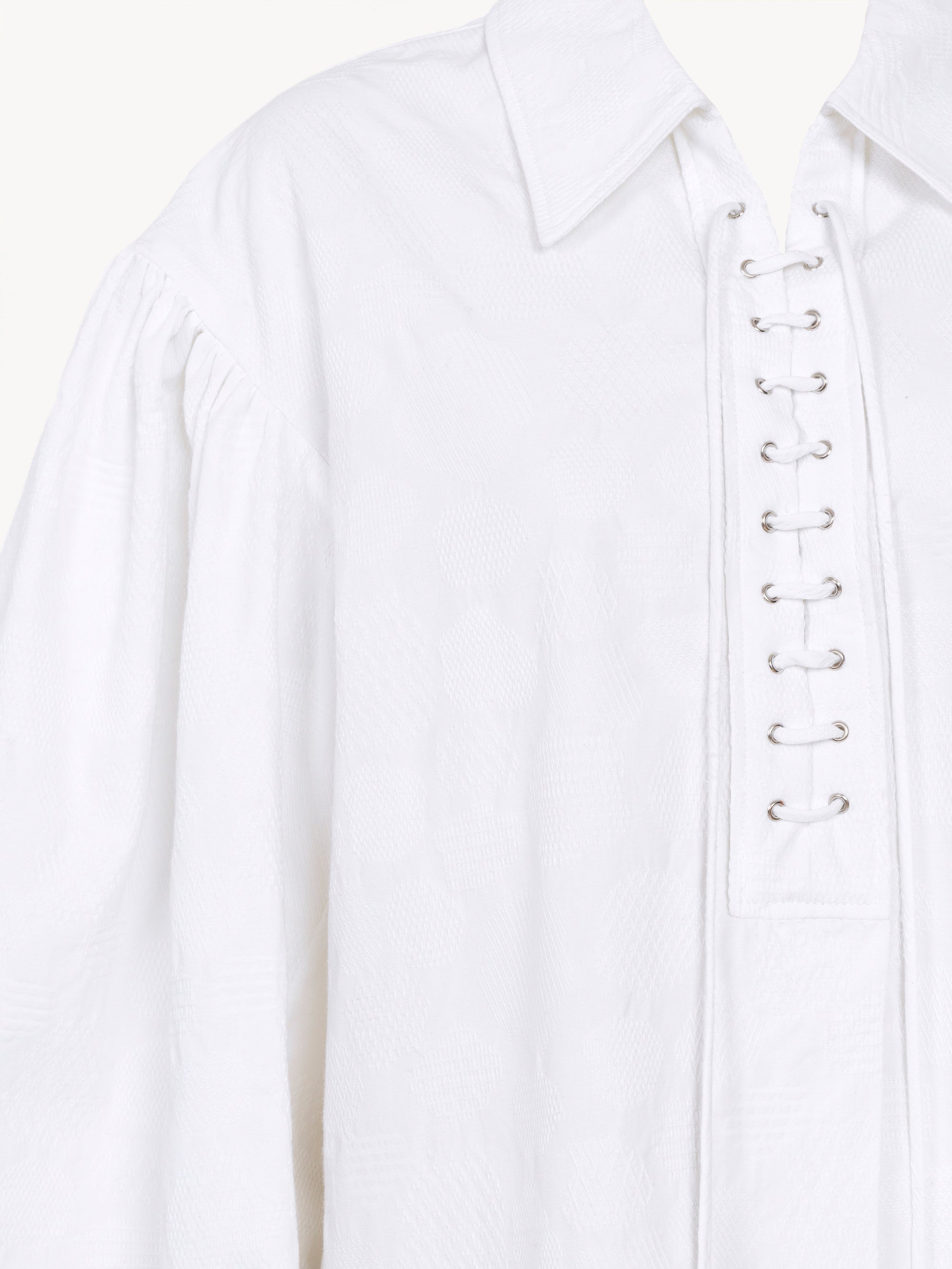 Top en jacquard piqué de coton "renaissance" - Blanc