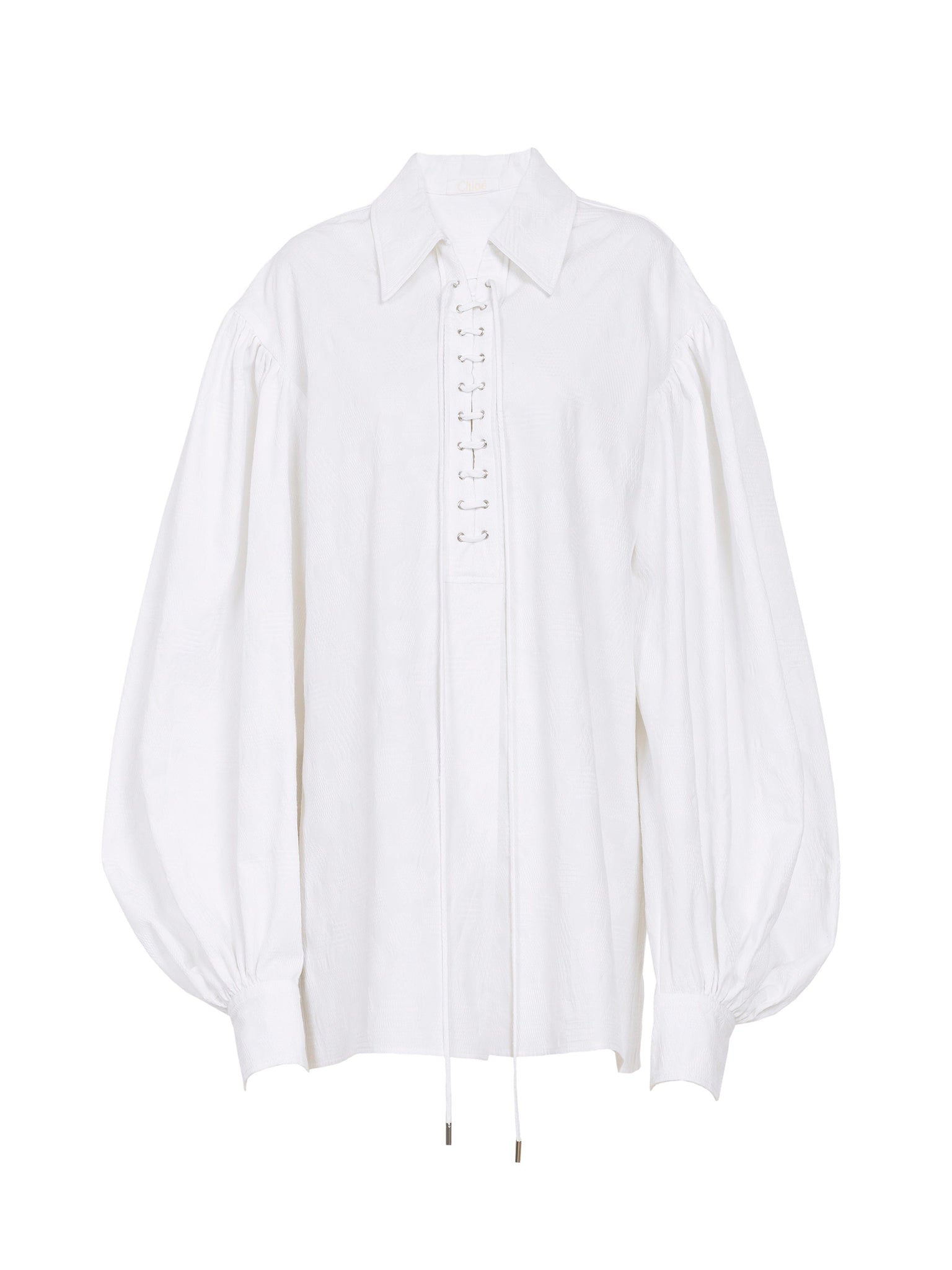 Top en jacquard piqué de coton "renaissance" - Blanc