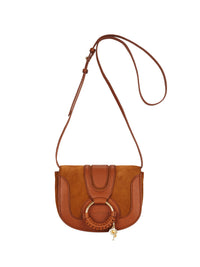 Mini sac Hana en cuir grainé et suédé - Caramello