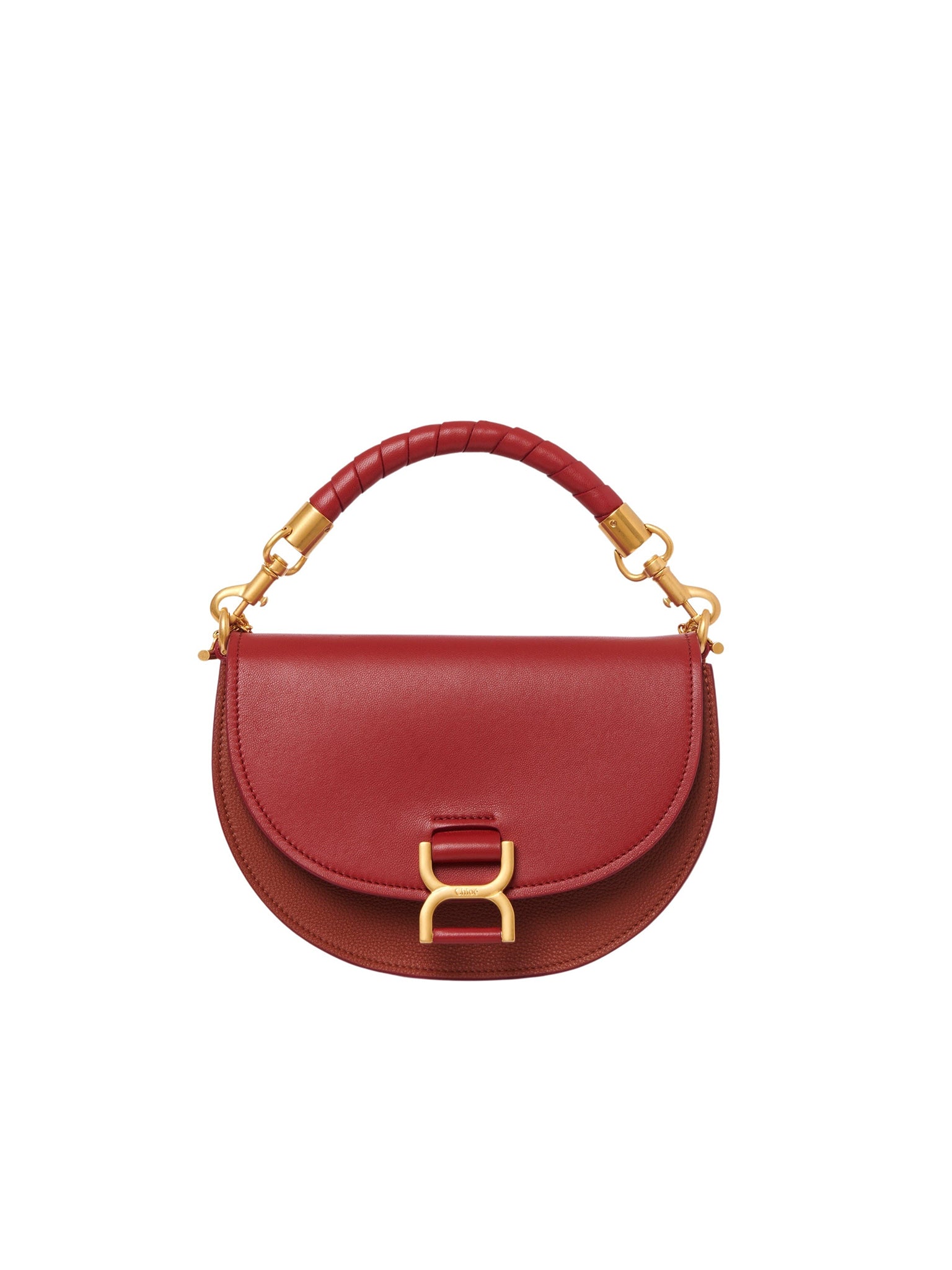 Sac chaîne porté épaule Marcie en cuir - Smoked Red