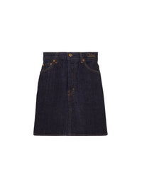 Jupe en jean en chanvre et coton recyclé - Marine