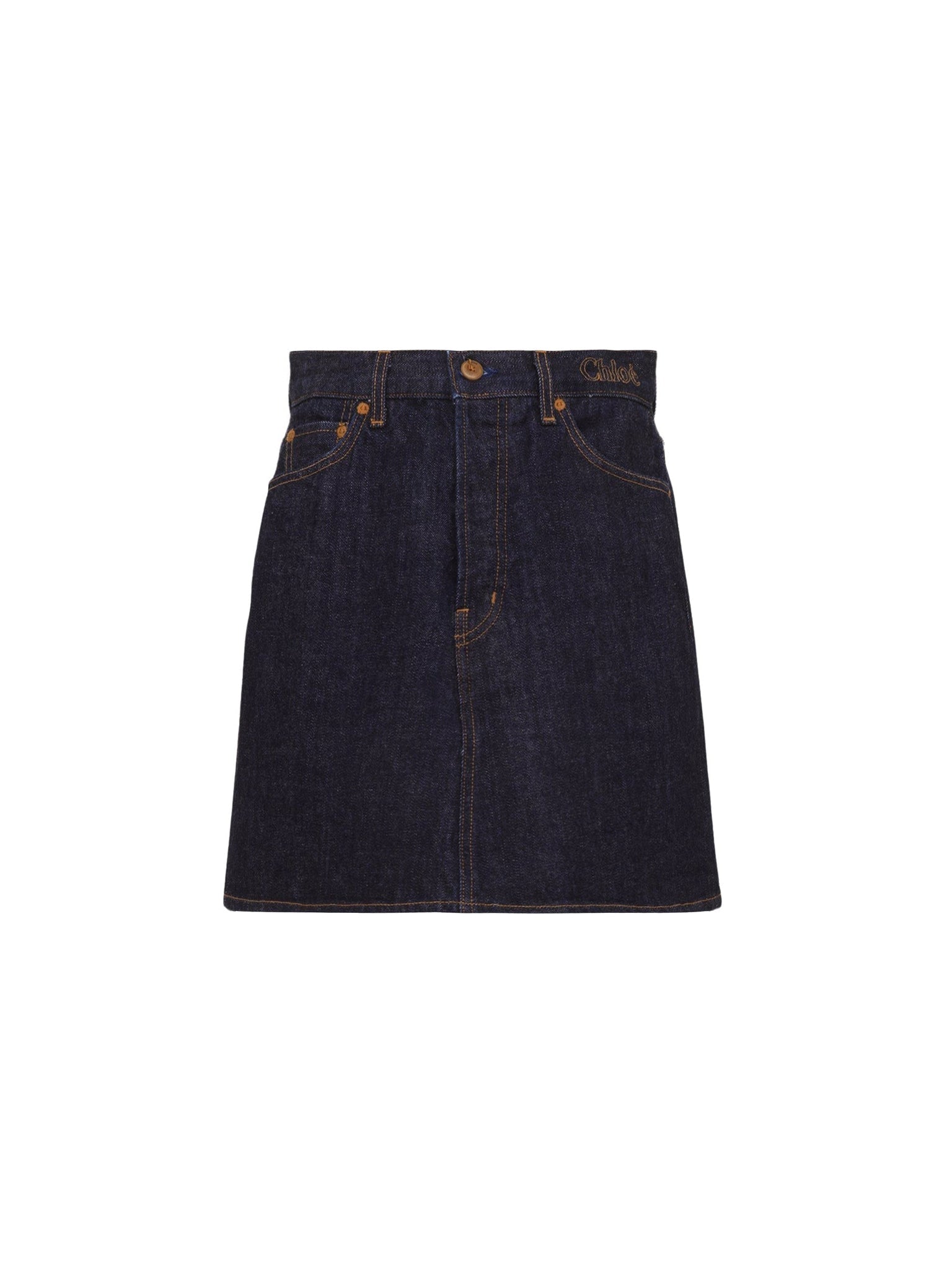 Jupe en jean en chanvre et coton recyclé - Marine