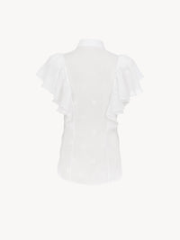 Top en voile de ramie à imprimé étoiles - White