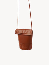 Portefeuille seau Sense en cuir brillant - Caramel