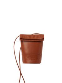 Portefeuille seau Sense en cuir brillant - Caramel