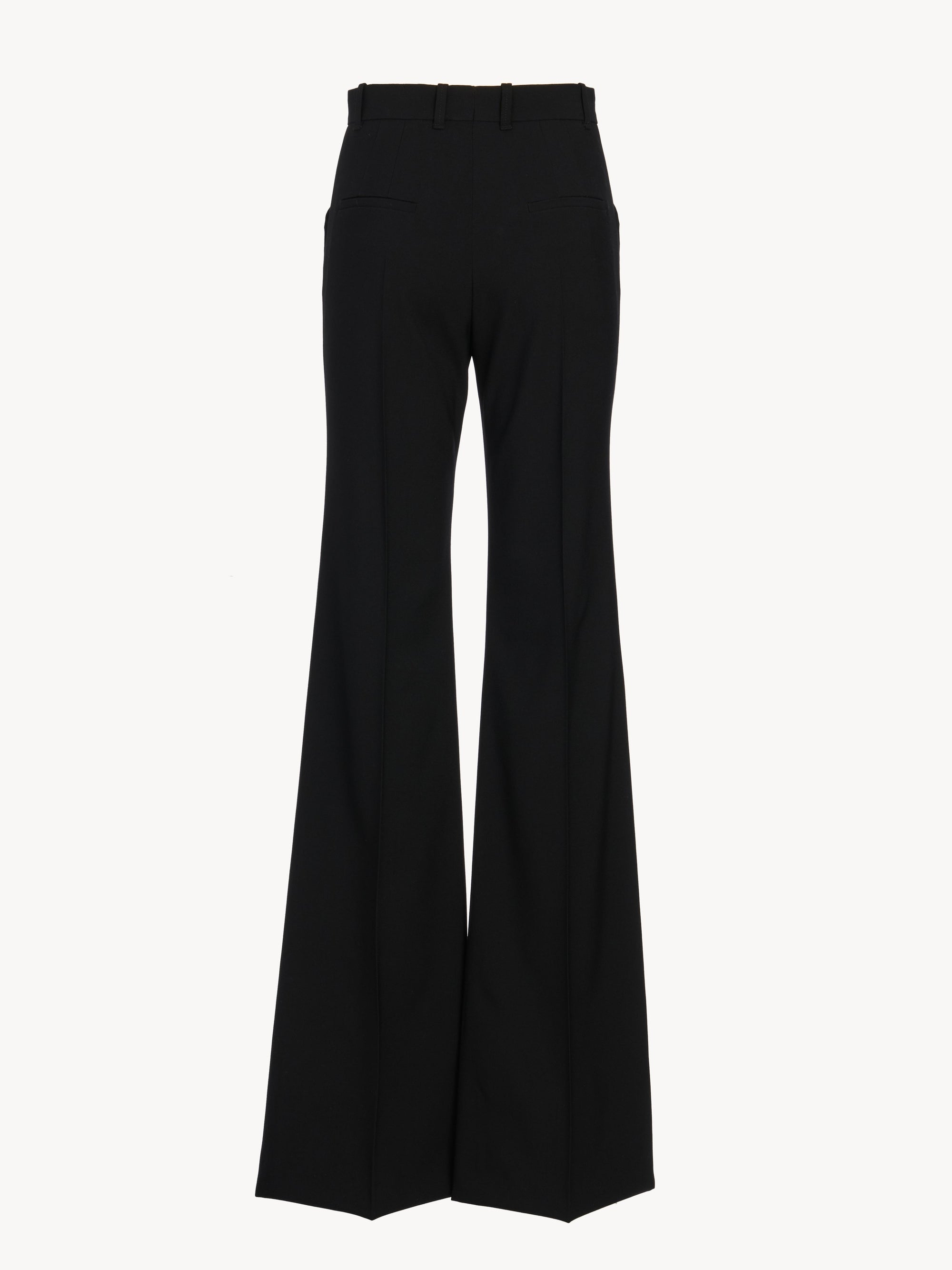 Pantalon vertical en toile de laine - Noir