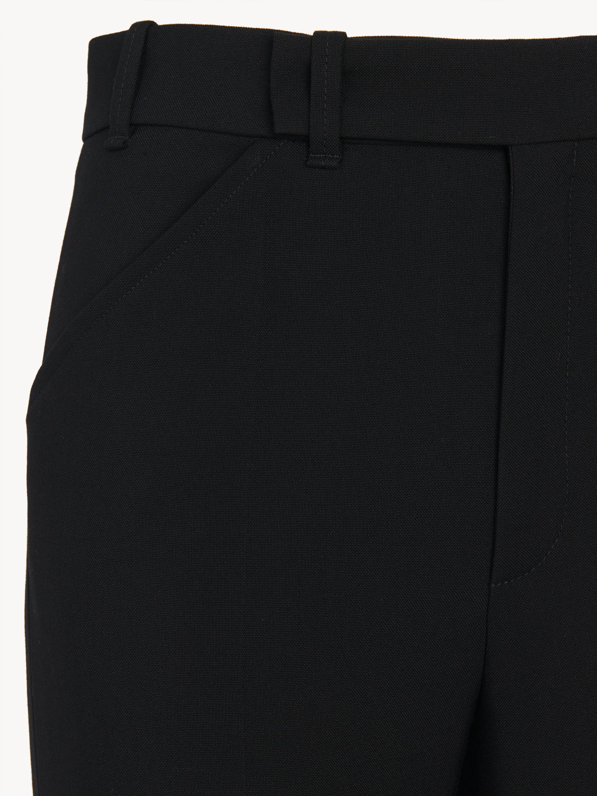 Pantalon vertical en toile de laine - Noir
