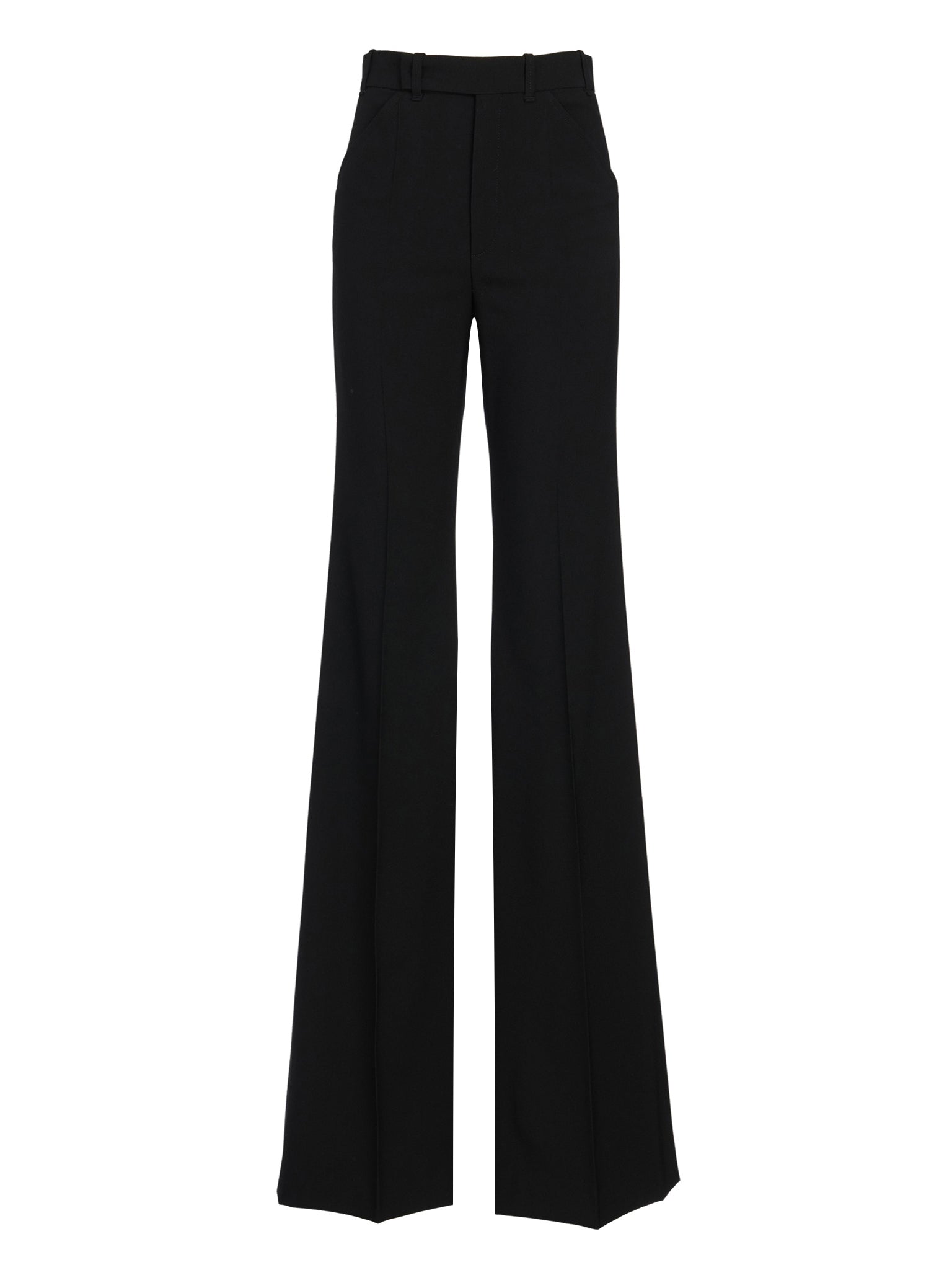 Pantalon vertical en toile de laine - Noir