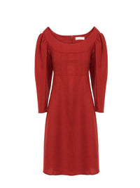 Robe en lin verticale Chloé - Rouge Poivré
