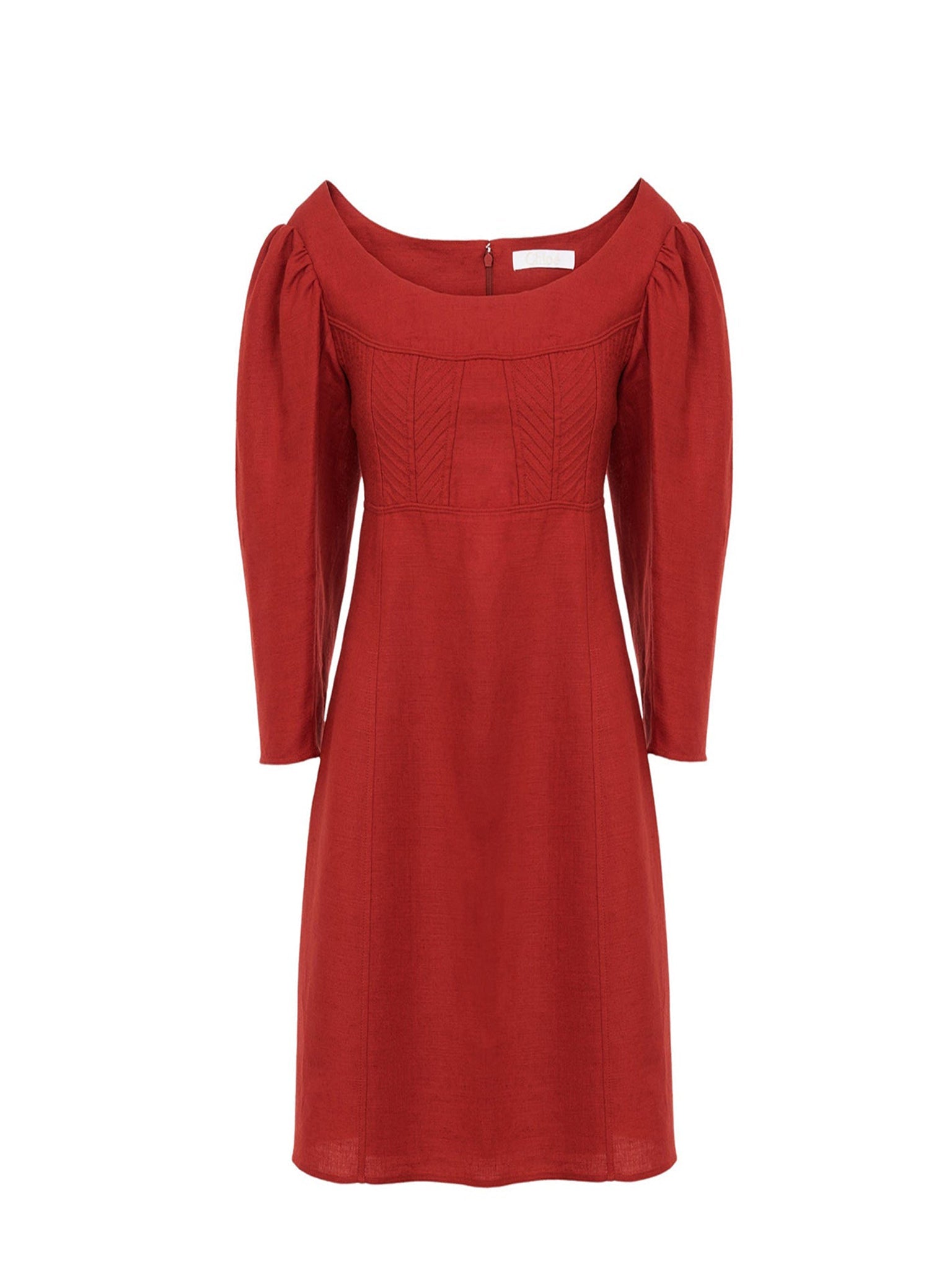 Robe en lin verticale Chloé - Rouge Poivré