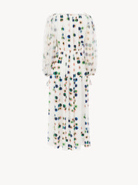 Robe en crêpe biologique à imprimé fusion - Multicolor