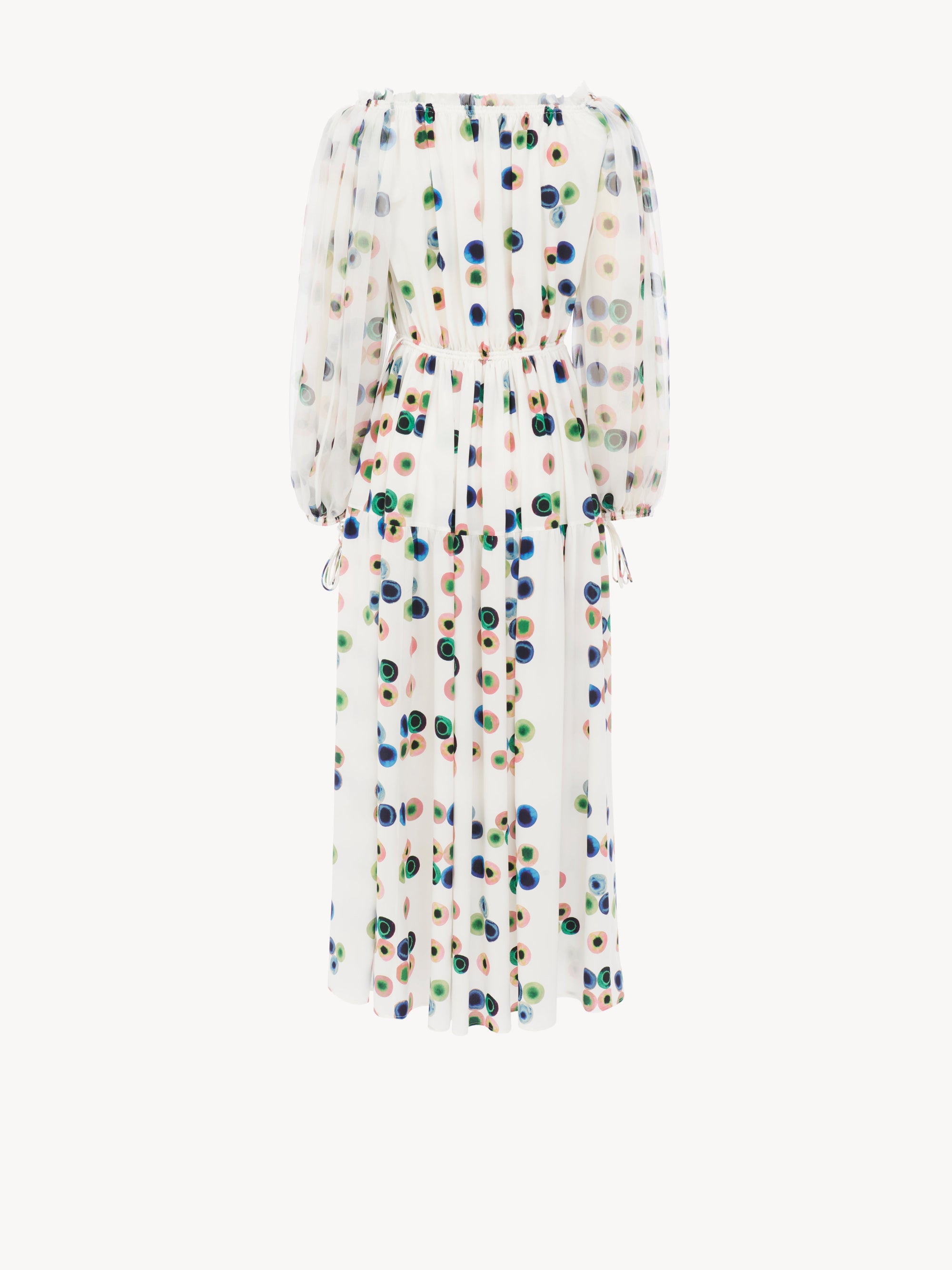 Robe en crêpe biologique à imprimé fusion - Multicolor