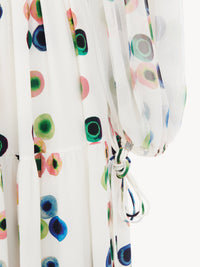 Robe en crêpe biologique à imprimé fusion - Multicolor