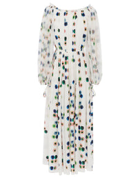 Robe en crêpe biologique à imprimé fusion - Multicolor