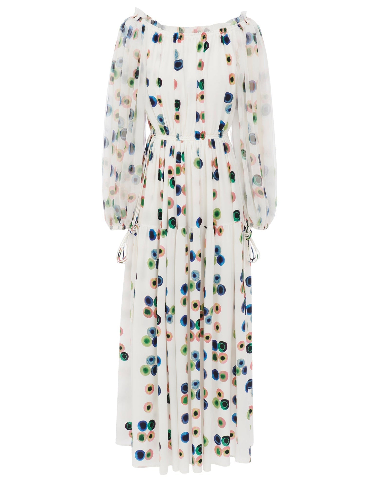 Robe en crêpe biologique à imprimé fusion - Multicolor