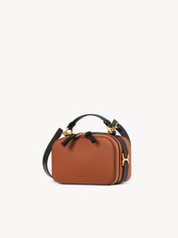 Sac Marcie vanité en cuir grainé et brillant - Tan