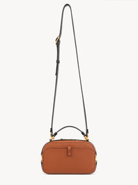 Sac Marcie vanité en cuir grainé et brillant - Tan