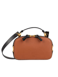 Sac Marcie vanité en cuir grainé et brillant - Tan