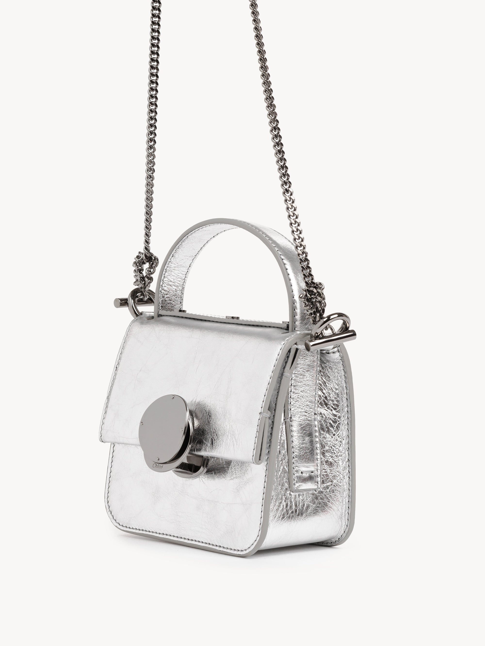 Mini sac à main Penelope en cuir - Argent