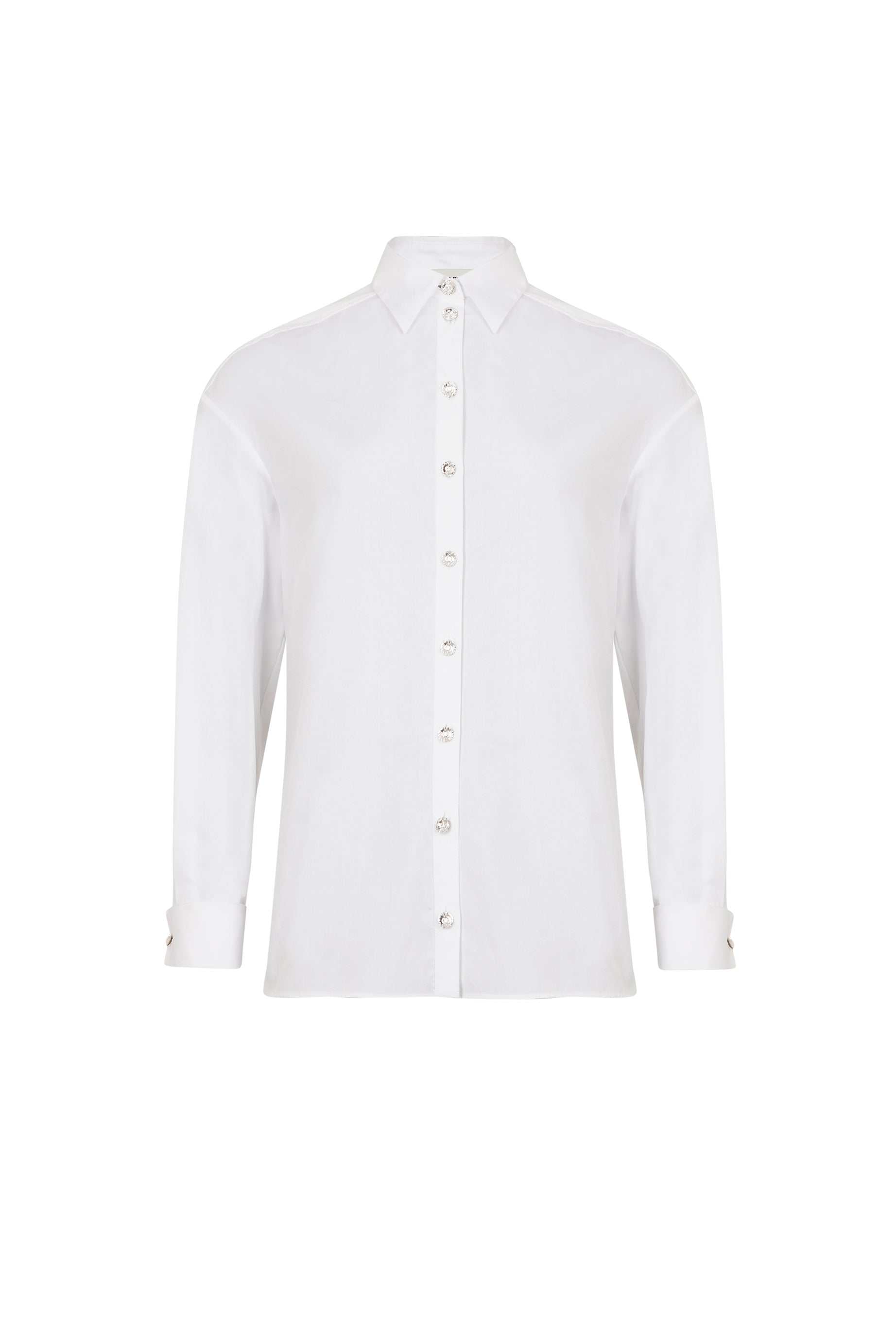 Chemise à boutons Swarovski - Blanc
