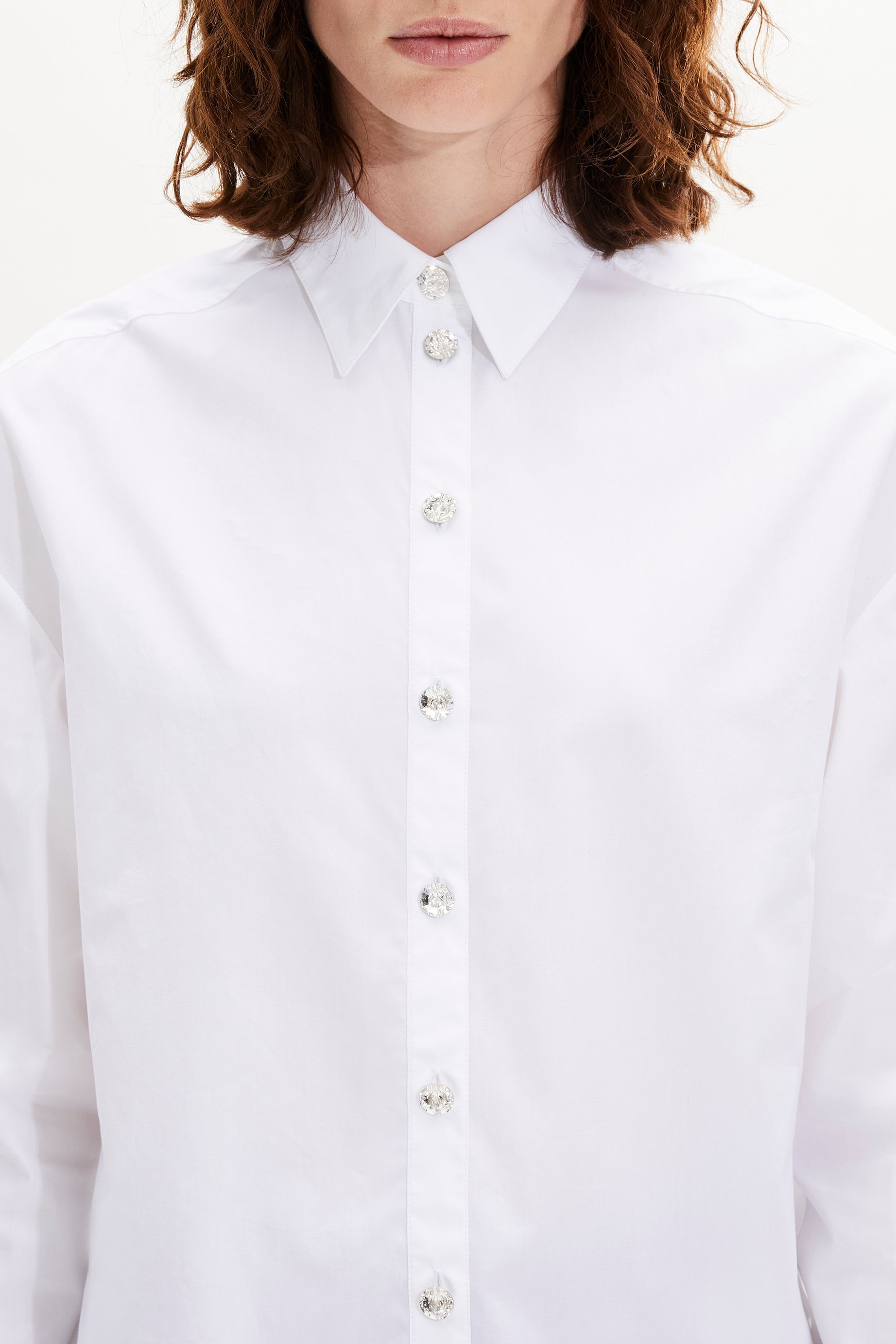 Chemise à boutons Swarovski - Blanc