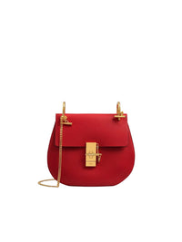 Sac porté épaule Drew en cuir - Plaid Red